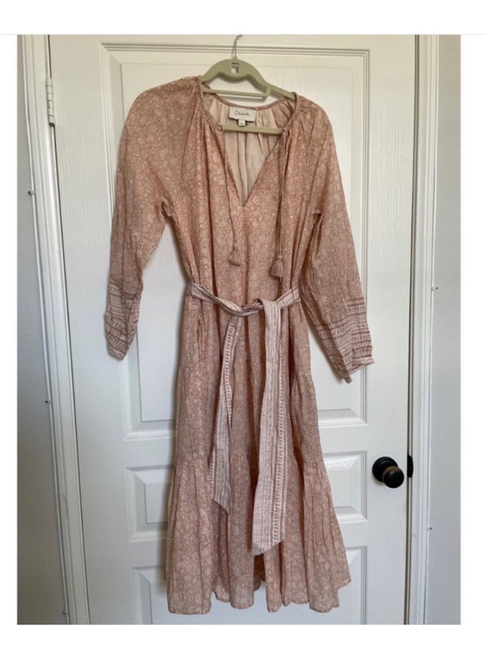 Cleobella Kala Midi dress in peachy/tan size Small EUC